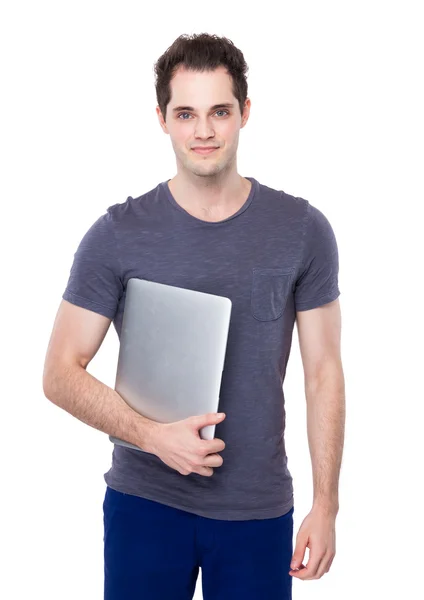 Mann mit Laptop — Stockfoto