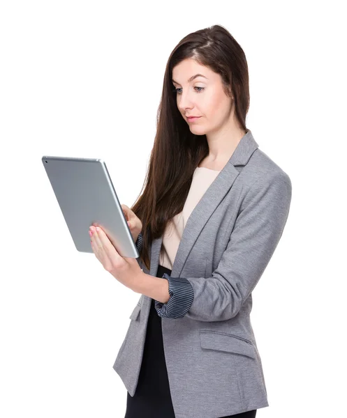 Businesswoman with digital tablet — Stock Photo, Image