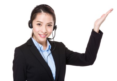 Asyalı kadın müşteri hizmetleri operatör