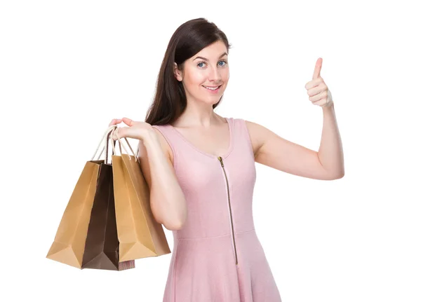 Donna con shopping bags — Foto Stock