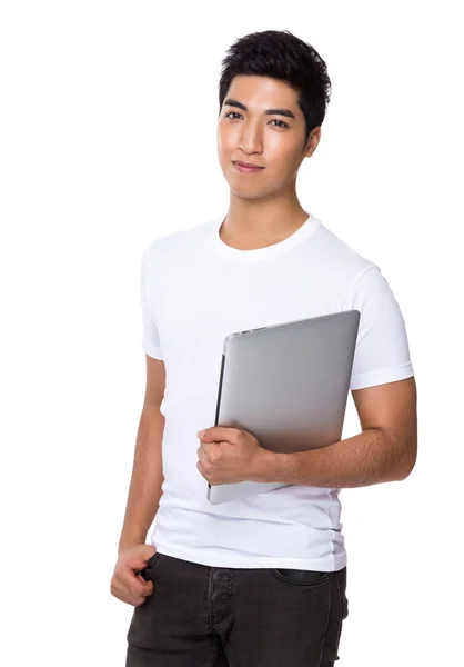 Man met laptop — Stockfoto