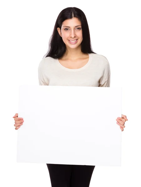 Frau mit weißem Banner — Stockfoto