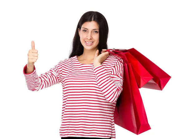 Femme avec sacs à provisions — Photo