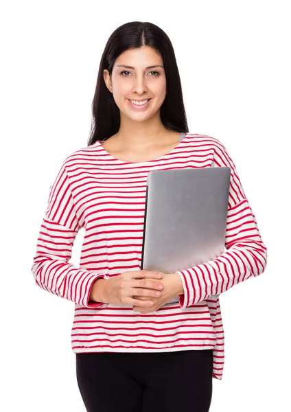 Woman with laptop — Stock Photo, Image