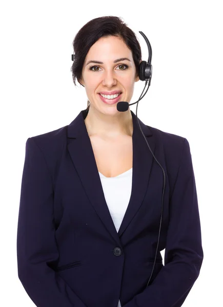 Customer service-officer met headset — Stockfoto