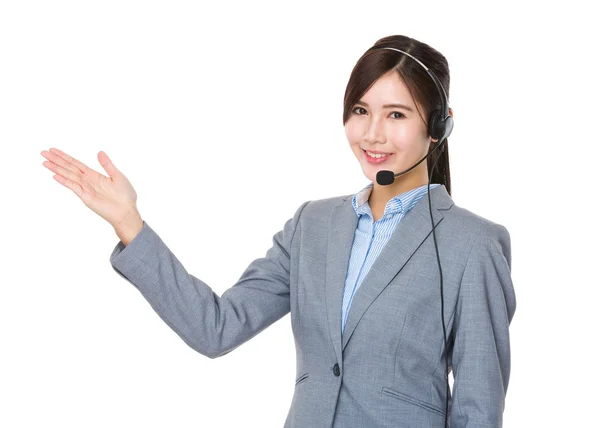 Asiática mujer call center agente — Foto de Stock