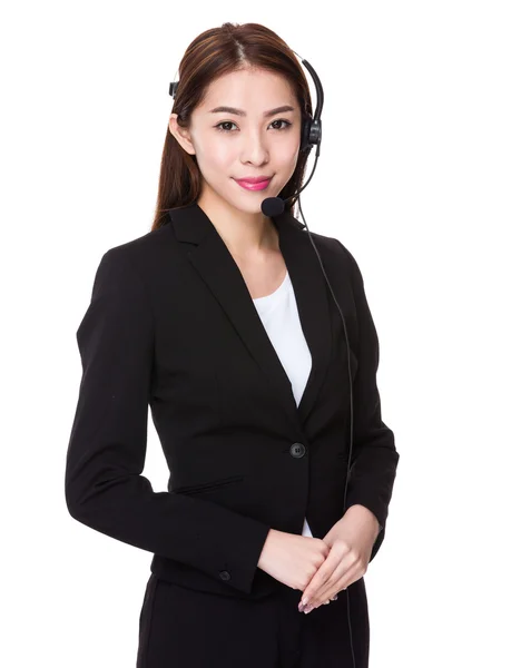 Betreiber von Kundendiensten mit Headset — Stockfoto