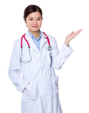 Açık el palm ile doktor