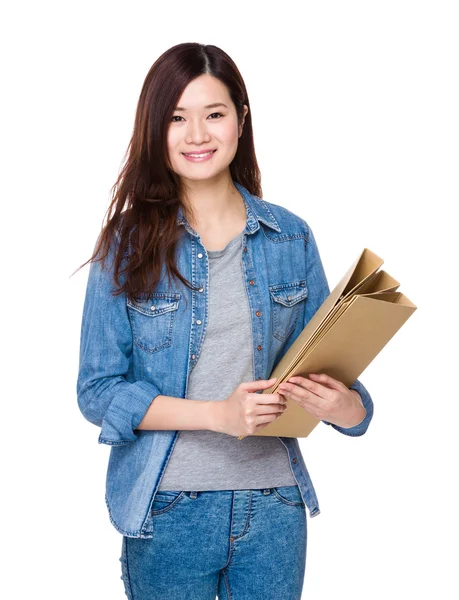 Asian woman in jeans shirt — Stock Photo, Image