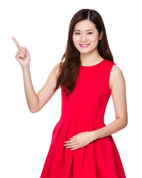 Asian woman in red dress — Stock Photo, Image