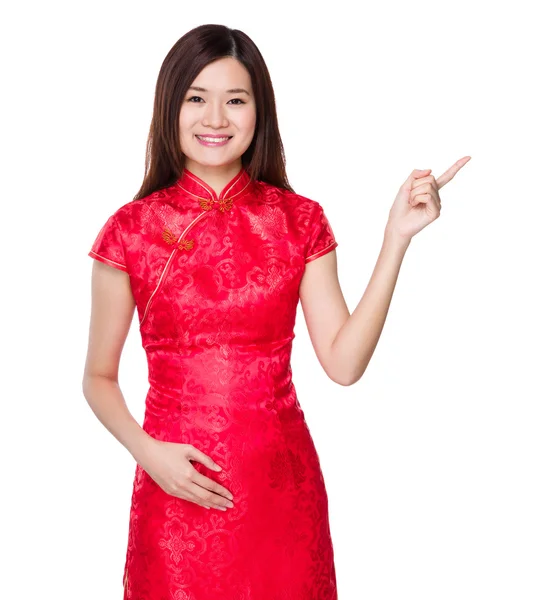 Asian woman in red dress — Stock Photo, Image