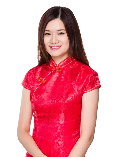 Asijské ženy v červených šatech — Stock fotografie