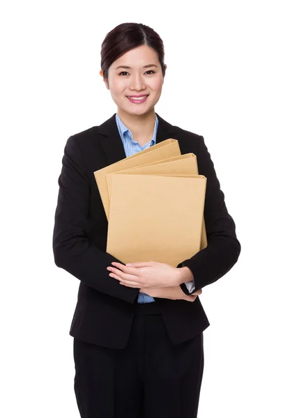 Asian businesswoman in black suit — Stock Photo, Image