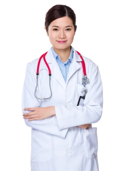 Female doctor with arms crossed — Stock Photo, Image