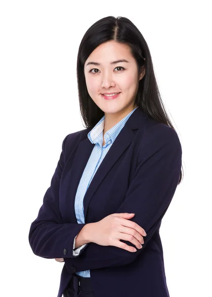 Asiatico businesswoman in nero vestito — Foto Stock