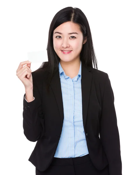 Mujer de negocios asiática en traje negro —  Fotos de Stock