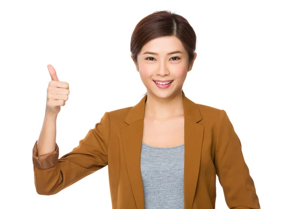 Asian businesswoman in brown jacket — Stock Photo, Image