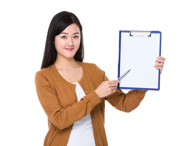 Asian woman in brown cardigan — Stock Photo, Image