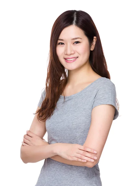 Woman with arms crossed — Stock Photo, Image