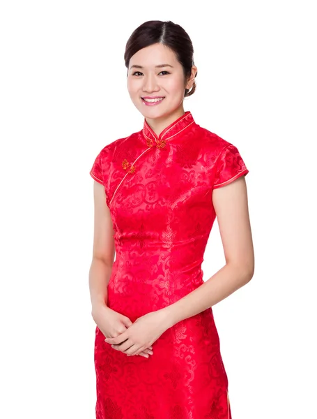 Asiatico donna in rosso abito — Foto Stock