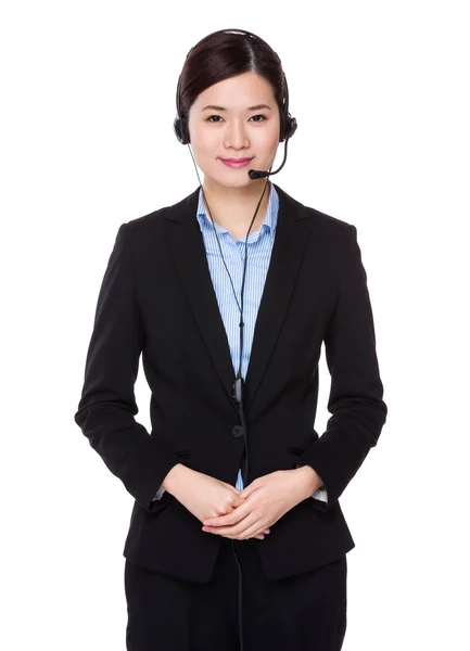 Asiatico femmina call center operatore — Foto Stock