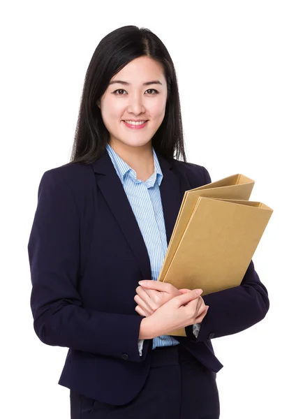 Asiatico businesswoman in nero vestito — Foto Stock