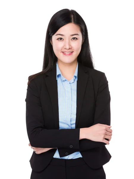 黒のスーツのアジア女性実業家 — ストック写真