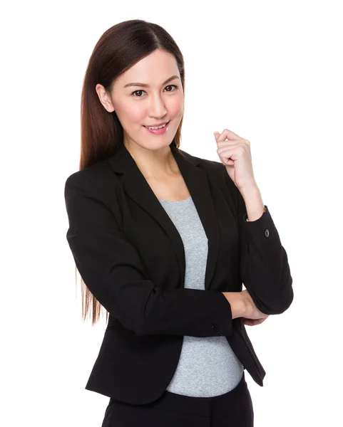 Asiatico businesswoman in nero vestito — Foto Stock