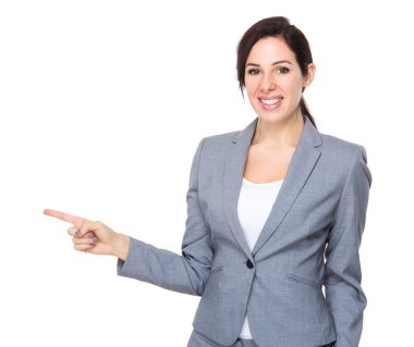 İş takım elbiseli beyaz iş kadını