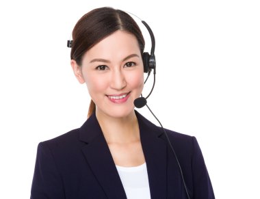 Asyalı kadın müşteri hizmetleri operatör