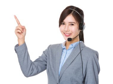 Asyalı kadın müşteri hizmetleri operatör