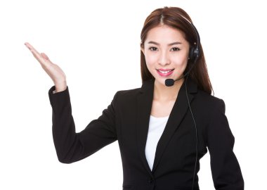 Asyalı kadın müşteri hizmetleri operatör