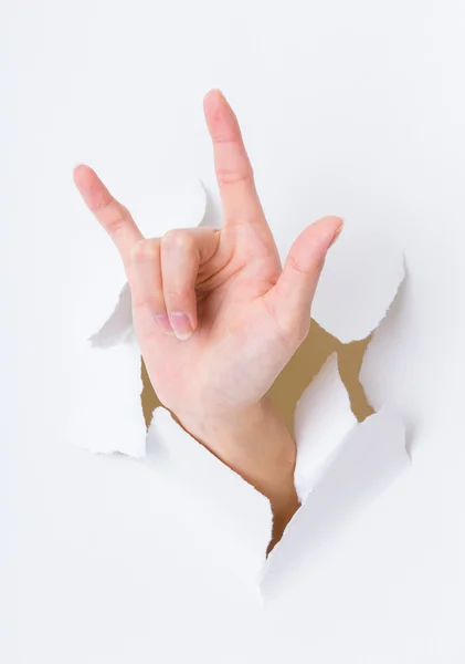 Rock sign gesture — Stock Photo, Image