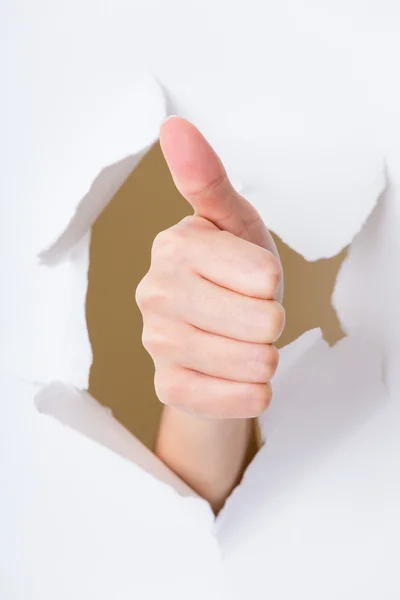 Thumb up hand gesture — Stock Photo, Image