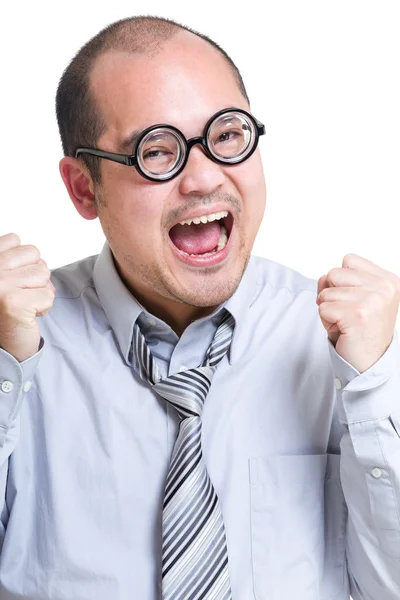 Excited businessman yell — Stock Photo, Image