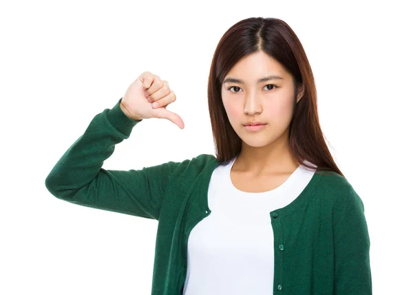 Asiatico donna in verde cardigan — Foto Stock