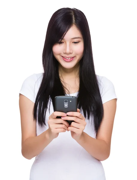 Woman with cellphone — Stock Photo, Image