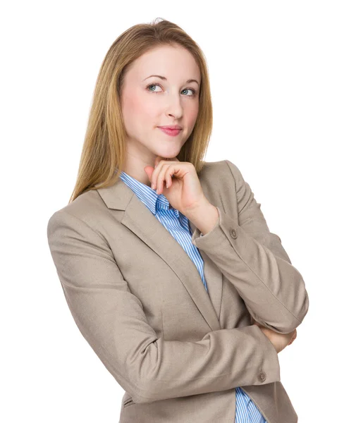 Mujer de negocios caucásica en traje de negocios — Foto de Stock