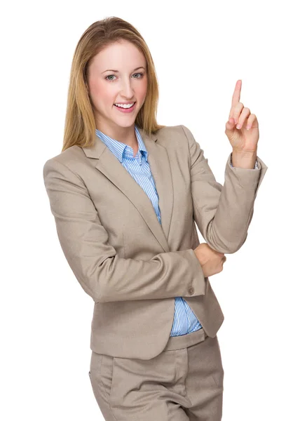 Mujer de negocios caucásica en traje de negocios — Foto de Stock