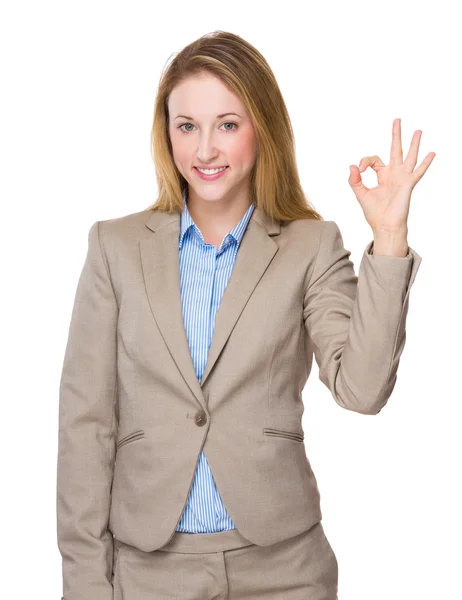 Caucasian businesswoman in business suit — Stock Photo, Image