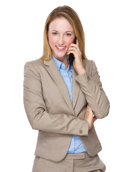 Mujer de negocios caucásica en traje de negocios — Foto de Stock