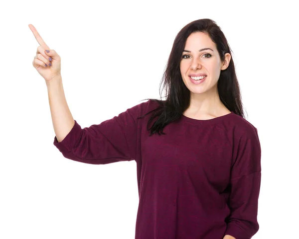 Caucasian woman in red sweater — Stock Photo, Image