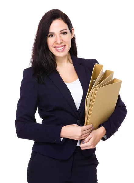 Mujer de negocios caucásica en traje de negocios —  Fotos de Stock