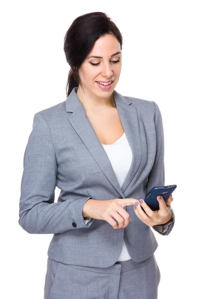 Caucasian businesswoman in business suit — Stock Photo, Image