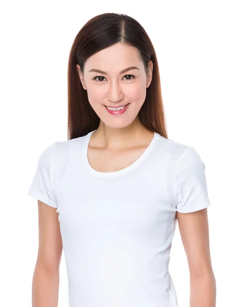 Asian woman in white t shirt — Stock Photo, Image