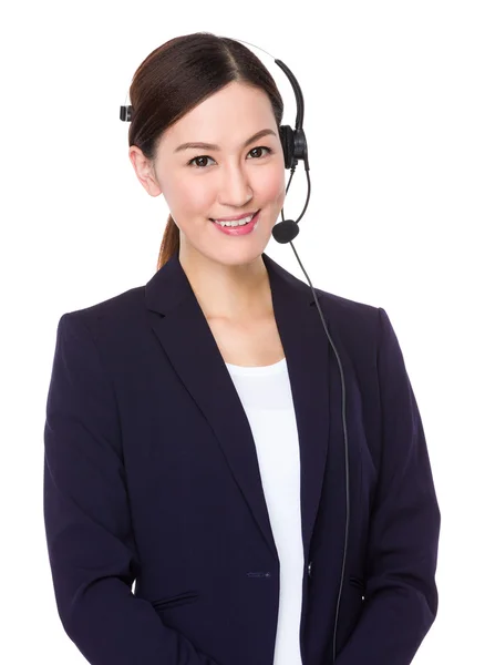 Asian female customer services operator — Stock Photo, Image