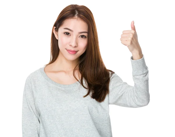 Woman with thumb up — Stock Photo, Image