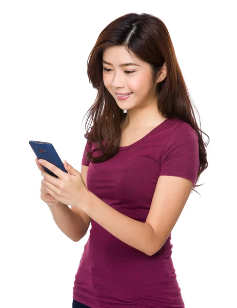 Woman look at mobile phone — Stock Photo, Image