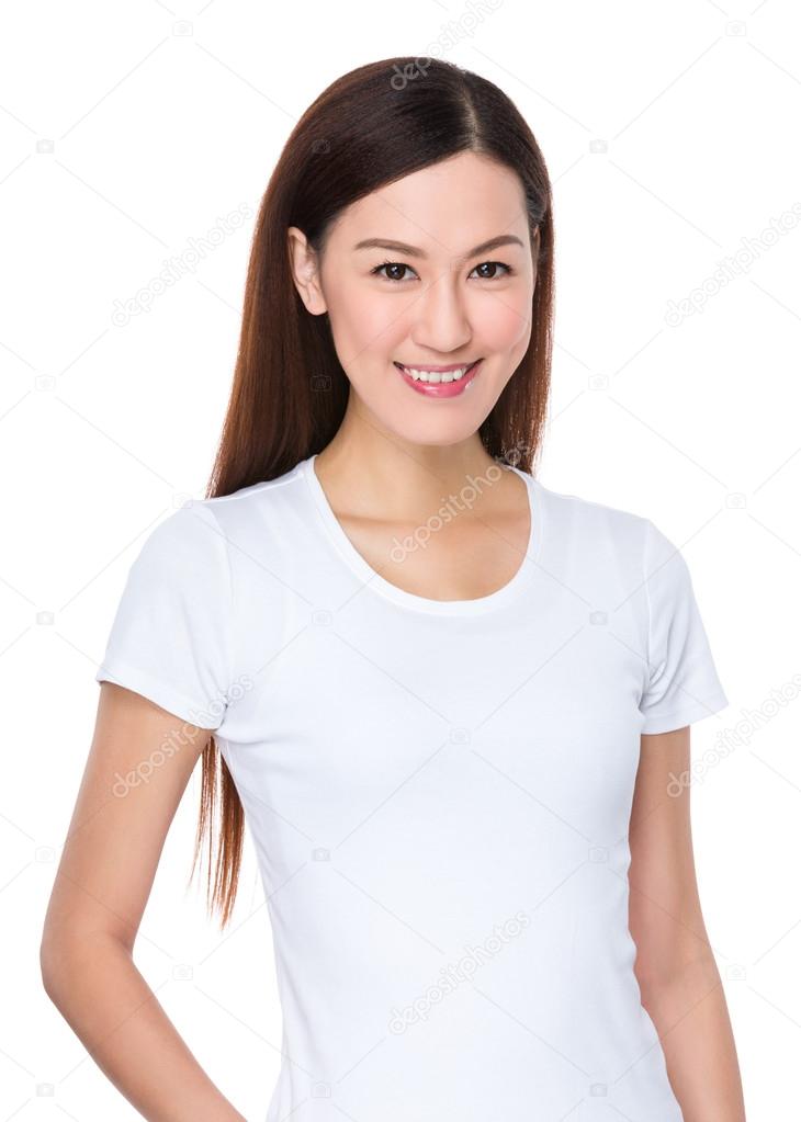 Asian Girl White T Shirt Isolated: Over 616 Royalty-Free