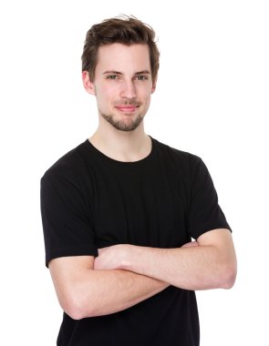 kollarını çapraz yakışıklı adam